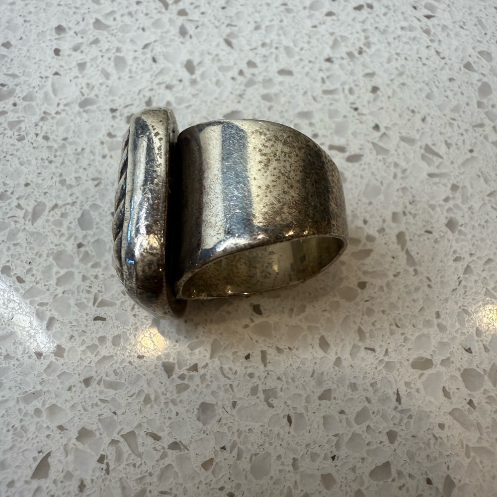 925 Sterling Silver Statement Ring Basket Weave H… - image 4